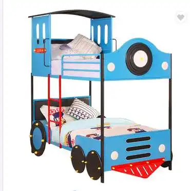 ODM OEM, оптовая продажа, двойная креативная детская кровать для детской машины, односпальная кровать из мультяшной кожи с ограждением для девочек, детская автомобильная кровать