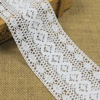 Dentelle de coton brodée au Crochet, 8.5cm, vente en gros d'usine, bon marché, garniture,