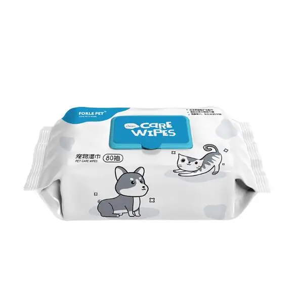 Toallas de papel húmedas para mascotas, servilleta de limpieza para gatos, rasgaduras de Ojos de perro, 80P