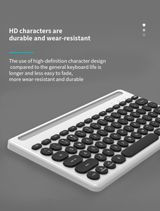 Precio barato 78 teclas Mini portátil ultrafino recargable modo dual inalámbrico BT teclado con ranura para Tablet PC y teléfono - Product Image 5