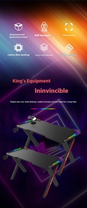 X-şekilli RGB oyun masası-ev ve Esports için karbon Fiber LED bilgisayar masası (Modern Metal/Panel tasarımı) - Product Image 4