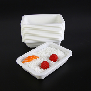 17盎司500毫升双酚a免费食品级耐用塑料冷冻容器<span class=keywords><strong>PP</strong></span>超市白色冷冻托盘