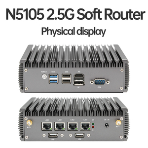 J4125 N5105 Processor Mini PC Fanless Soft Router with LAN HD VGA Dual Port Industrial <strong>Computer</strong> &amp; Accessories Firewall <strong>Device</strong>