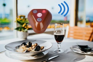 Nhà Hàng thiết bị 433.92Mhz điều khiển từ xa không dây của khách và Waiter cuộc gọi chuông nút tam giác Transmitter với 3 phím - Product Image 2