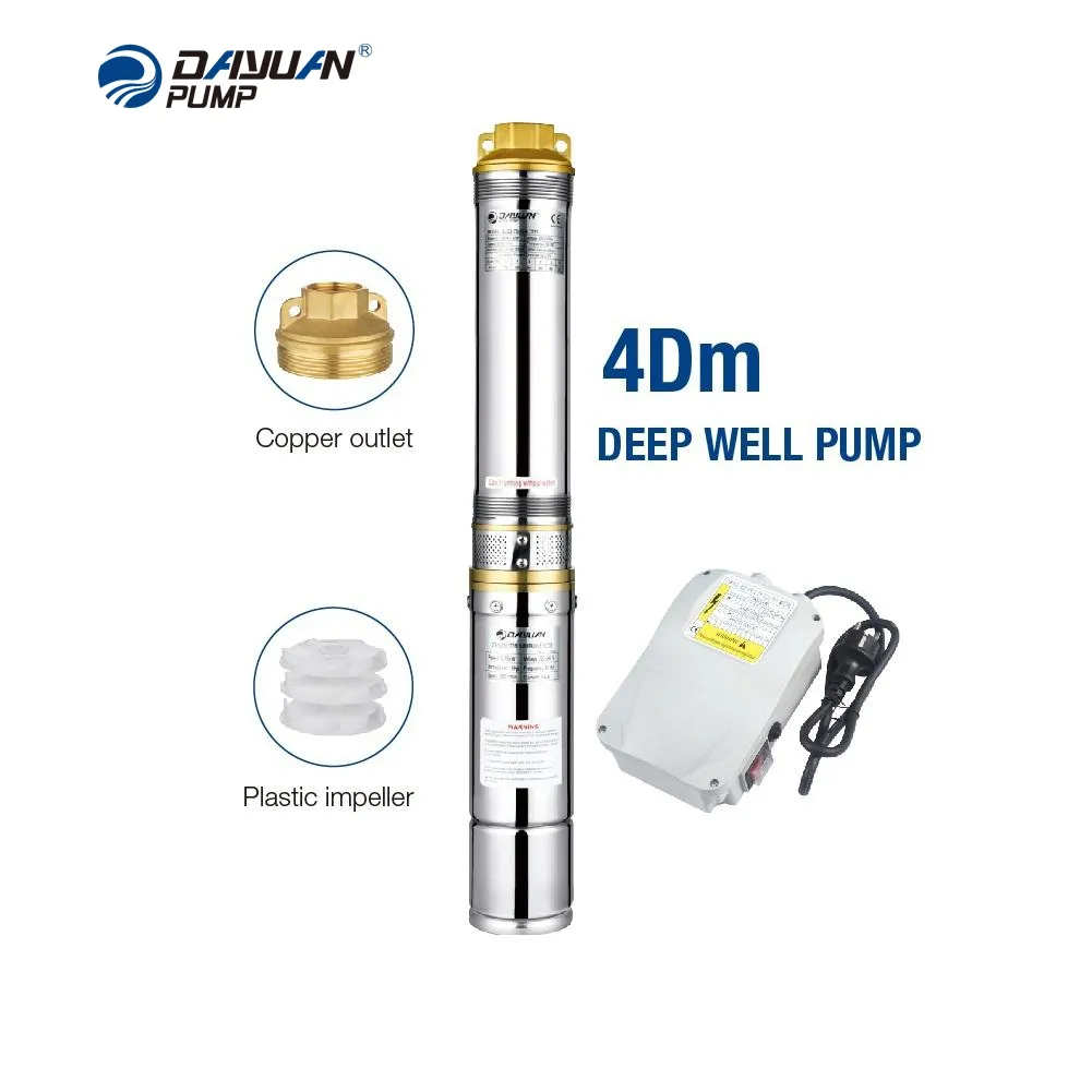 DAYUAN DM 4 pulgadas 1.5HP 380V bomba eléctrica de agua limpia para pozos profundos bomba sumergible de pozo trifásico de gran capacidad