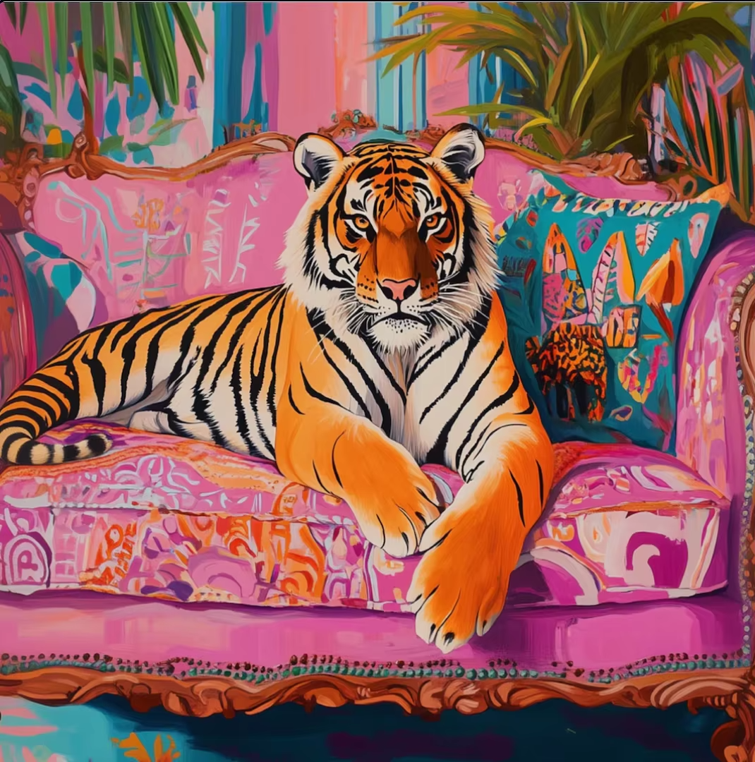 Tapis Tigre Rose