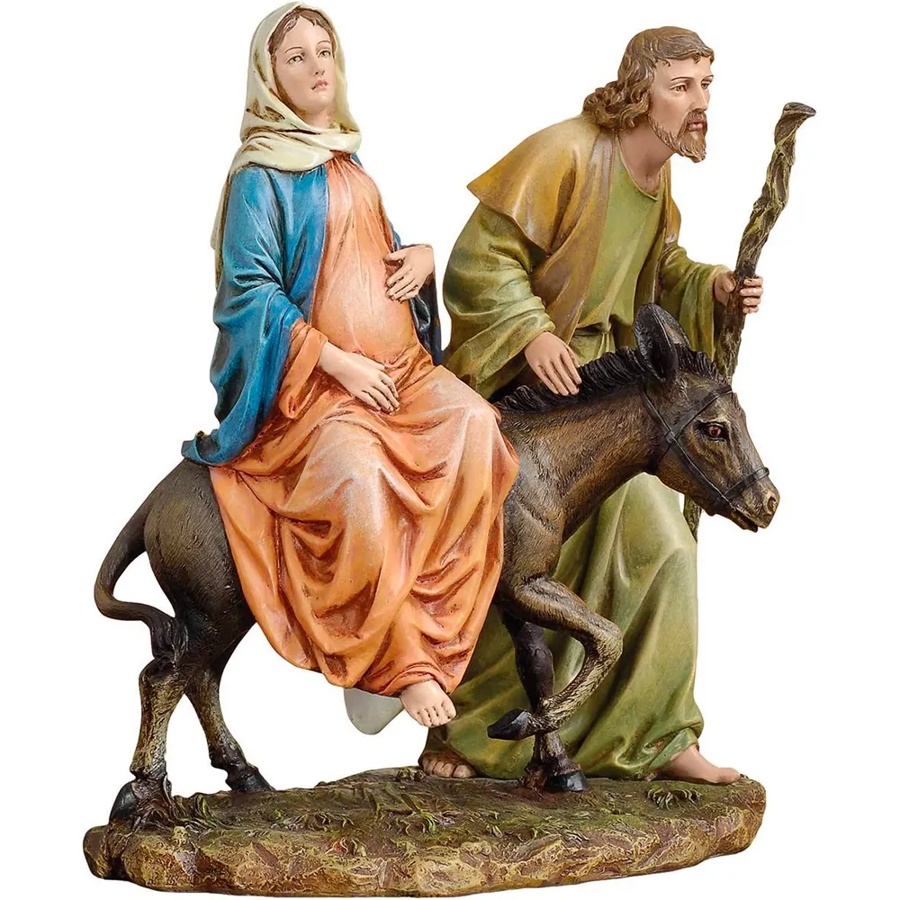 Figura sulla Base Life of Christ Happy Holy Family Renaissance series resin and stone collection resina personalizzata duratura