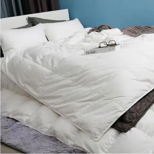 Duvet padrão acolchoado 5 estrelas hotel branco 100% algodão e duvet de enchimento