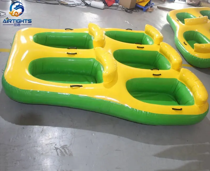 5 kişi Donut tekne kalın PVC branda çekilebilir şişme su tüpü tekne