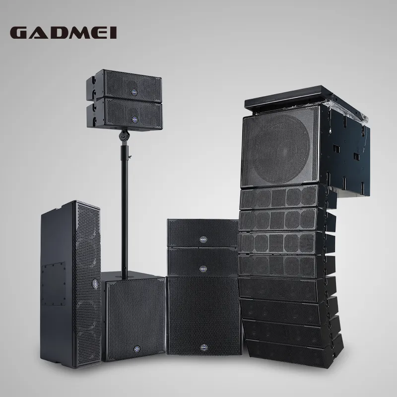 Casamento mini alto-falante duplo 4 polegadas, alto-falante amplificador rcf com subwoofer de 18 polegadas e linha ativa de 12 polegadas, 2000w e 18 polegadas