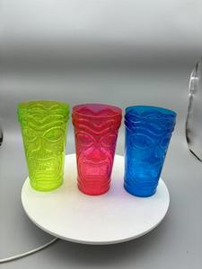 Custom Color 600ml Stackable Hawaiian Style Tiki Plastic <strong>Cups</strong> for bar and Party Bpa Free 20oz - Product Image 3