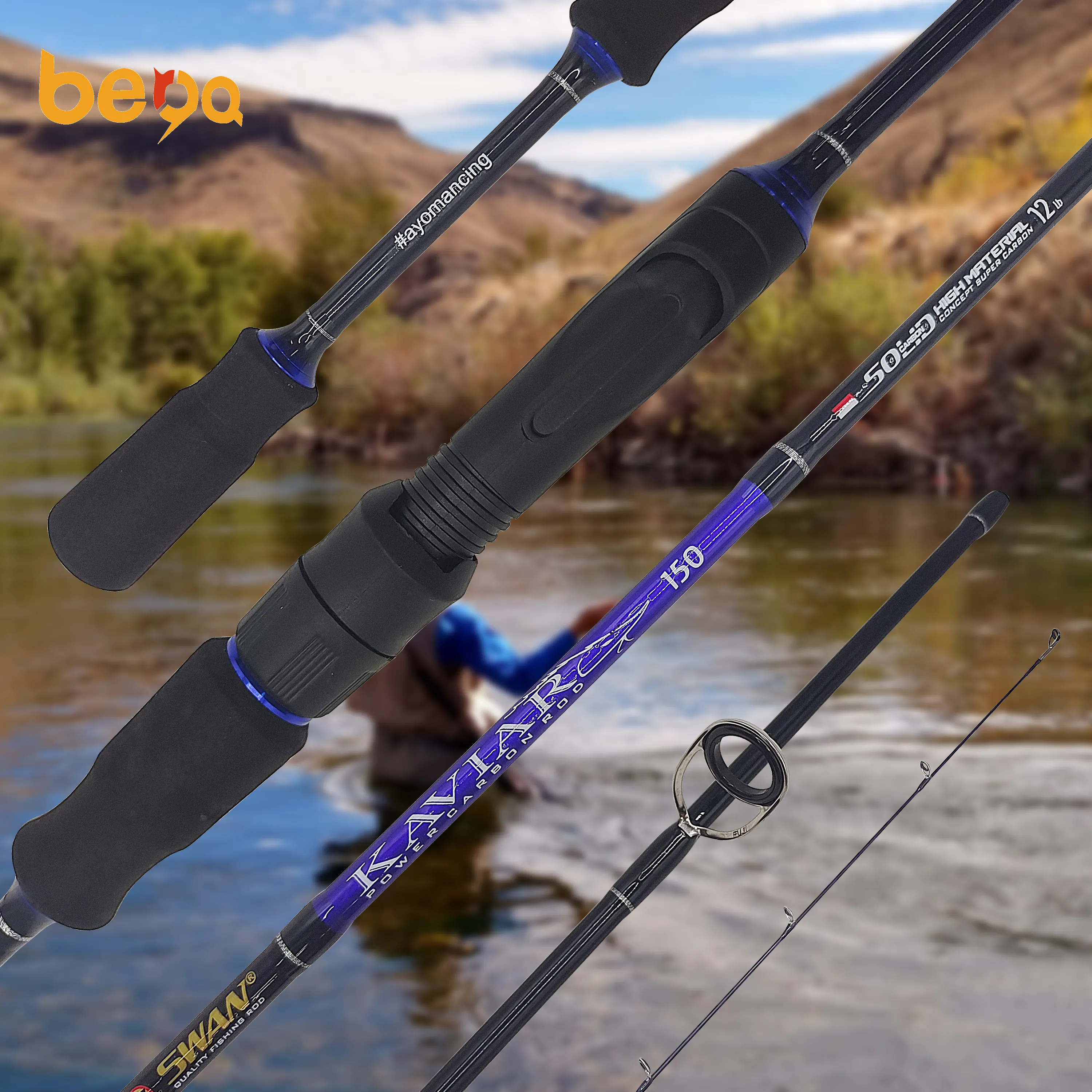 Lure Fishing rod carbon ultra light weight M quick adjusting straight handle bass fresh water fishing rod