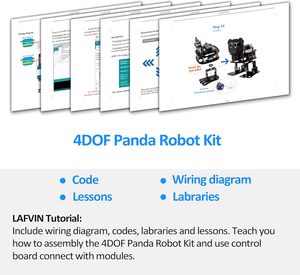 DIY 4-DOF Panda Robot elektron kiti dans programlanabilir Robot kiti desteği Android APP kontrolü Arduino ile uyumlu