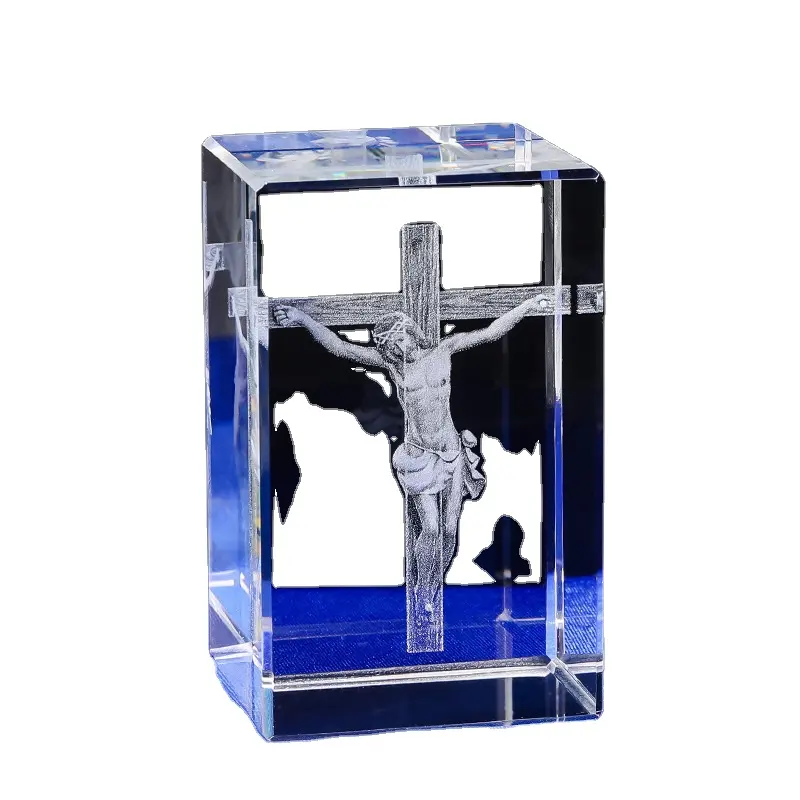 Decoração quadrada de cristal 3D personalizada, imagem esculpida, vidro K9 transparente para casa, lembranças e presentes