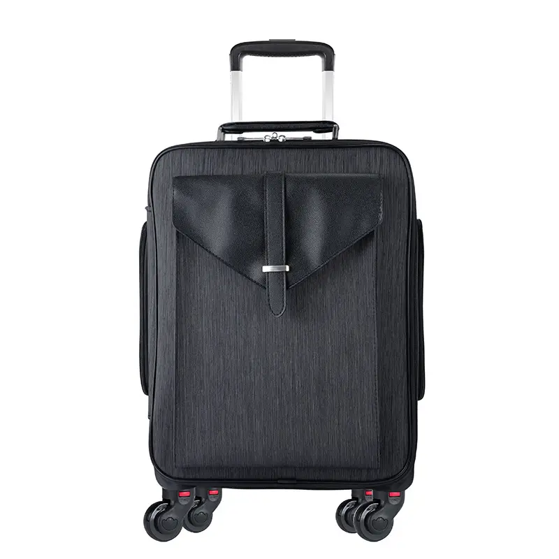 पेशेवर यात्री के लिए काले नरम नायलॉन मेकअप बैग आपकी सुंदरता के लिए एक शानदार ट्रॉली मामला