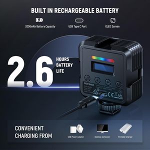 Neewer CRI97 + 2500K-8500K 17ฉาก2000mAh ไฟกล้อง LED 2แพ็ค RGB62ไฟวิดีโอ RGB แม่เหล็กพร้อมการควบคุมแอพ