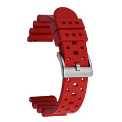 Red + silver buckle