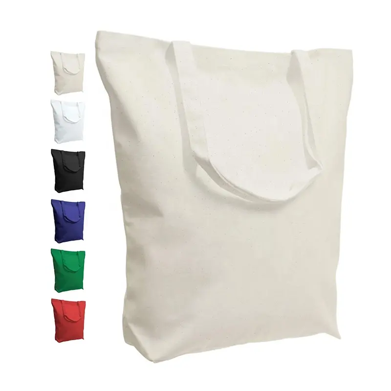 कस्टम मुद्रित रीसायकल सादा कार्बनिक कपास कैनवास बैग ले जाना थोक बड़े पुन: प्रयोज्य शॉपिंग बैग के साथ लोगो