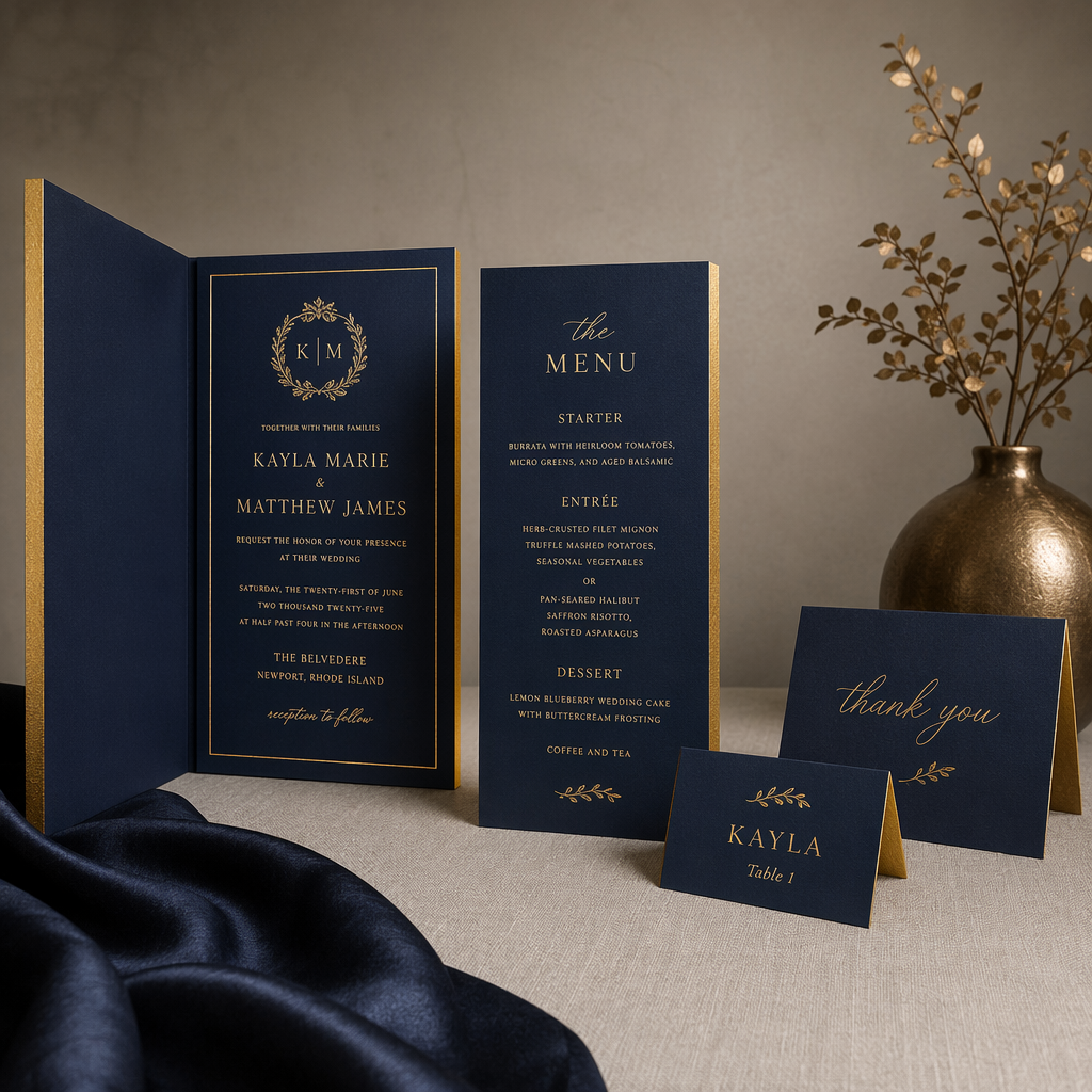 Brushed Edge Navy Gold Craft