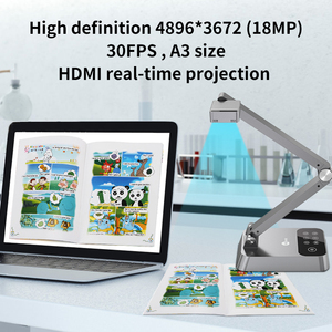 A3 Document Camera Scanner|20MP 8K <strong>Visual</strong> Presenter with Projection Real-Time Scanning &amp; OCR|Compatible with Mac OS <strong>HDMI</strong> - Product Image 2