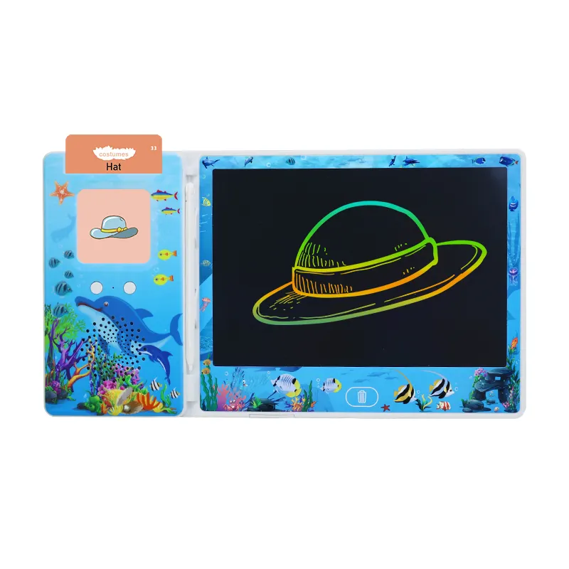 education kids digital board colorful writing doodle talking flash card learn toy graphics tablet magic drawing LCD memo