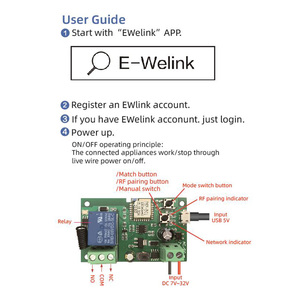 DC7-32V Wifi-Relais-Modul für eWeLink APP-Fernbedienung Selbst sperren des drahtloses Verzögerung relais für intelligenten intelligenten Heim-Wifi-Schalter - Product Image 4