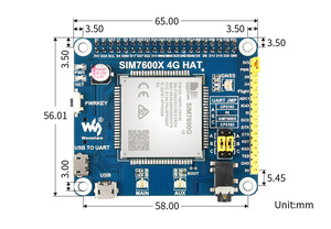 SIM7600G-H 4G Hoed Voor Raspberry Pi, Lte Cat-4 4G / 3G / 2G Ondersteuning, Gnss Positionering, Globale Band Sim 7600 - Product Image 6