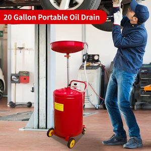 Portable Oil Drain Container Waste Oil Drain Tank Air Operated Drainer for Change <strong>Fluid</strong> Drain <strong>Disposal</strong> with Adjustable Height He - Product Image 5