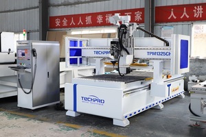 Enrutador TechPro para carpintería Cnc Atc con husillo horizontal giratorio de cuatro lados Máquina de 4 ejes para hacer puertas Precio
