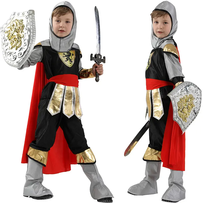 Niños niño real guerrero Medieval Caballero traje para niños carnaval fiesta de disfraces de Halloween