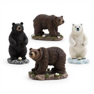 Siyah kahverengi beyaz ayı reçine heykelcik-6 "el işi orman yaban hayatı heykeli, ev için gerçekçi ayakta ayı heykel/ofis - Product Image 1