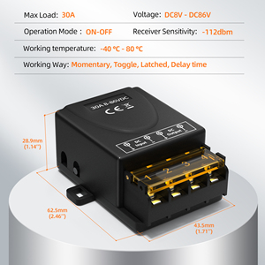 Interruttore remoto Wireless a lungo raggio da 328 piedi DC 8/12/24/48/72/86V 30A relè telecomando per allarmi antifurto sistemi di sicurezza