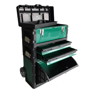 专业手推车工具箱硬塑料可堆叠可移动抽屉工具车橱柜带轮子工具箱 - Product Image 1