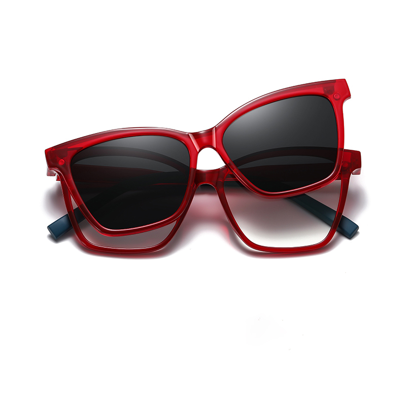 C5-Bright burgundy red/grey