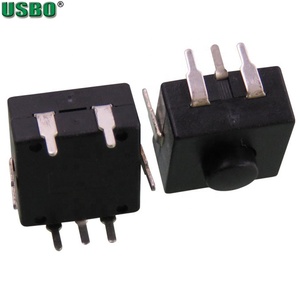 7-Pin nero 12*12mm PCB terminale di chiusura di plastica torcia elettrica interruttore a pulsante struttura elettronica On-On-On-On-On Touch Switch - Product Image 1