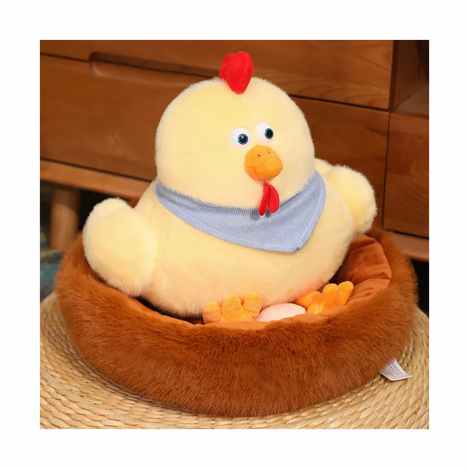 Buon design per bambini e bambini regalo di pollo imbottito con coop kawaii peluche peluche pollo