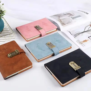 Venta al por mayor personalizado A5 A6 pu cuero hoja suelta presupuesto carpeta contraseña cuaderno con bloqueo diario cuadernos diario con papel de inserción - Product Image 6