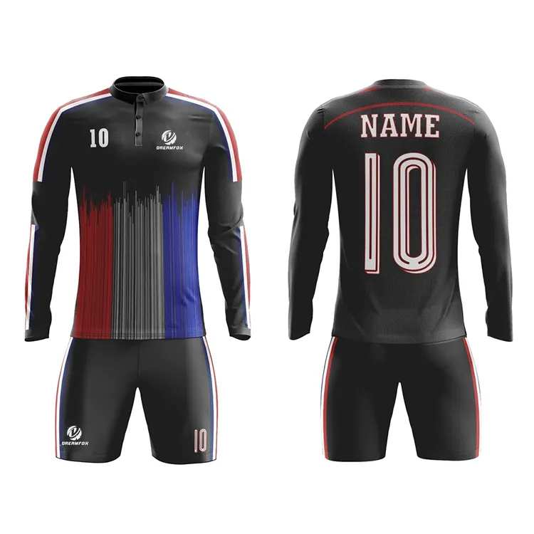 Benutzer definierte Sublimation Langarm Fußball Torhüter Trikot Design Logo Großhandel Herren Fußball Trikot Top Thai Qualität