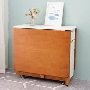 高品质户外简约现代胡桃木彩色实木折叠小空间餐桌 - Product Image 4