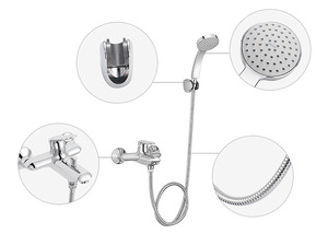 Vòi hoa sen phòng tắm mới nhất trong nhà máy được làm bằng vật liệu đồng thau và có vòi hoa sen bằng gốm coreanal - Product Image 3