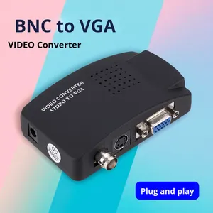 <strong>BNC</strong> to VGA Video Converter for CVBS Analog Surveillance Cameras S Terminal Connection <strong>Monitor</strong> Screen Host Splitters - Product Image 2