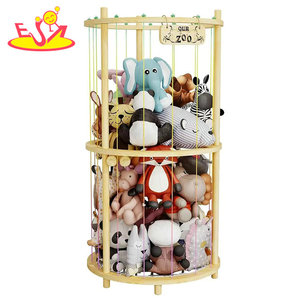 Xoay bằng gỗ sở thú theo chủ đề đồ chơi sang trọng Tổ Chức-nhiều lớp hình trụ Thú nhồi bông lưu trữ giá với "sở thú của chúng tôi" dấu hiệu w08c409 - Product Image 3
