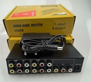 Vsp4av Distributor <strong>Av</strong> Divided Into Four 1 in and 4 Out Audio and Video Distributor <strong>Av</strong> Red Yellow and White Screen <strong>Splitter</strong> - Product Image 2