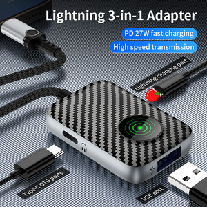 带c型耳机插孔的USB 3.0或c型OTG适配器照明，同时支持iPhone 7 8X11 12 Pro Max的快速充电 - Product Image 2