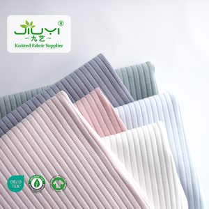 95 Cotton 5 Spandex Chủ Đề Vẽ Dải Căng Sườn Dệt Kim Vải Loungewear Đồ Ngủ Cuff Primer Trẻ Em Của Quần Áo Vải - Product Image 1