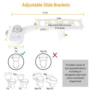 DB kullanımı kolay ABS taharet musluğu klozet eklentisi kadınsı yıkama için çift nozullu elektrikli olmayan soğuk su püskürtücü - Product Image 5