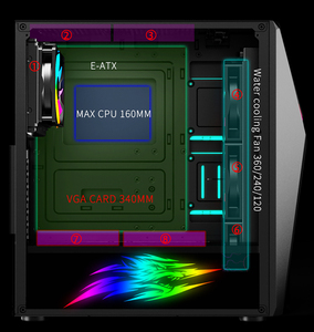Cassa del pc gabinete pre costruito desktop pc parte cabinet involucro gaming cpu case del computer per pc - Product Image 4