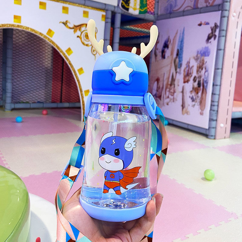 Blue-superman-suction straw-strap rope