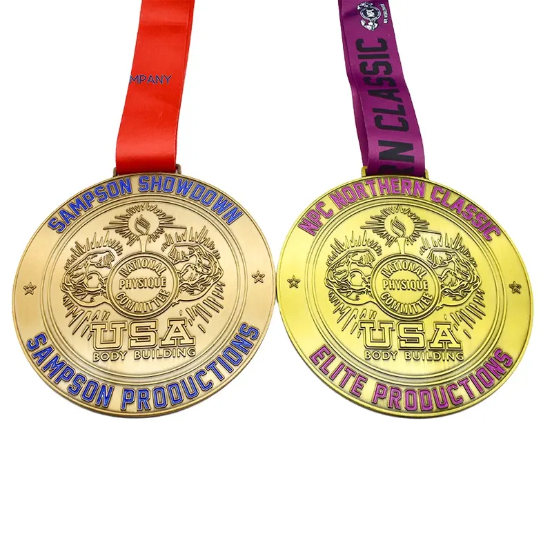 Chất lượng cao nhà máy nhà sản xuất bán phòng tập thể dục lễ hội vàng/bạc/Brass Finisher làm cho kim loại giải thưởng huy chương với biểu tượng tùy chỉnh