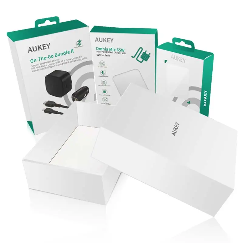 Papier box Hersteller Benutzer definierte Kartuschen Falt schachtel Ladegerät Elektronisches Datenkabel Kopfhörer Papier verpackungs box